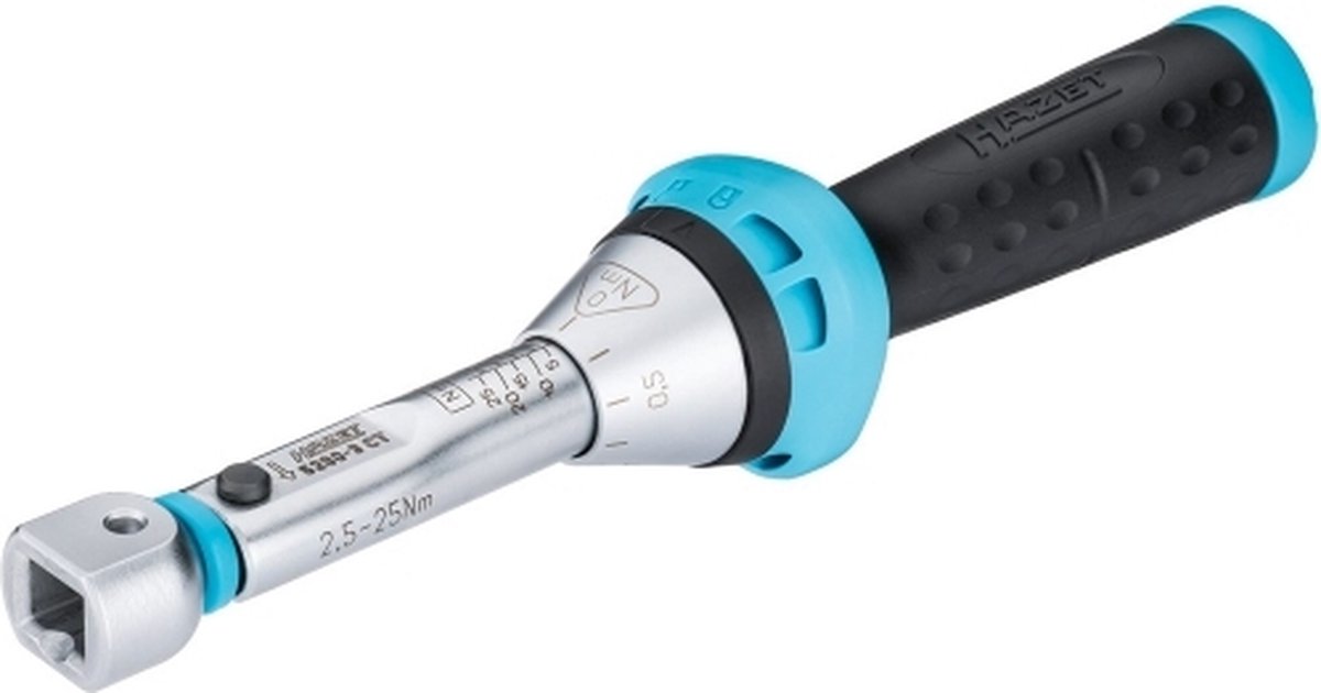 HAZET Momentsleutel 5280-3CT · Draaimomentbereik min-max: 2.5?-?25 Nm · Nauwkeurigheid: 3% · 9 x 12 mm insteekvierkant hol · Lengte: 218 mm