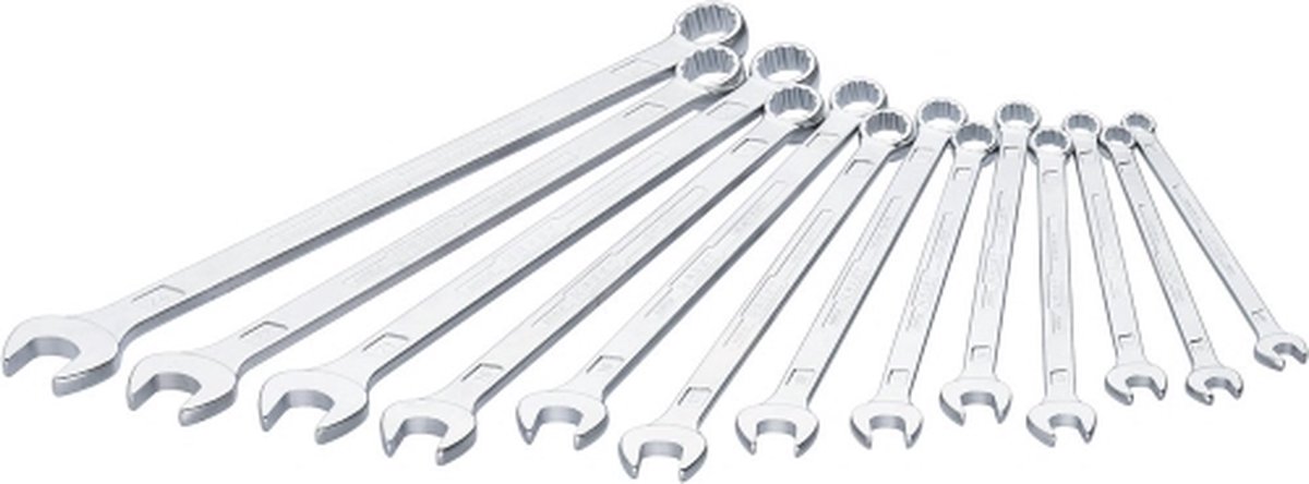 HAZET Ring-steeksleutel · extra lang · slanke uitvoering 600LG/13 · Buitentwaalfkant tractieprofiel · 13-delig · 10?-?24