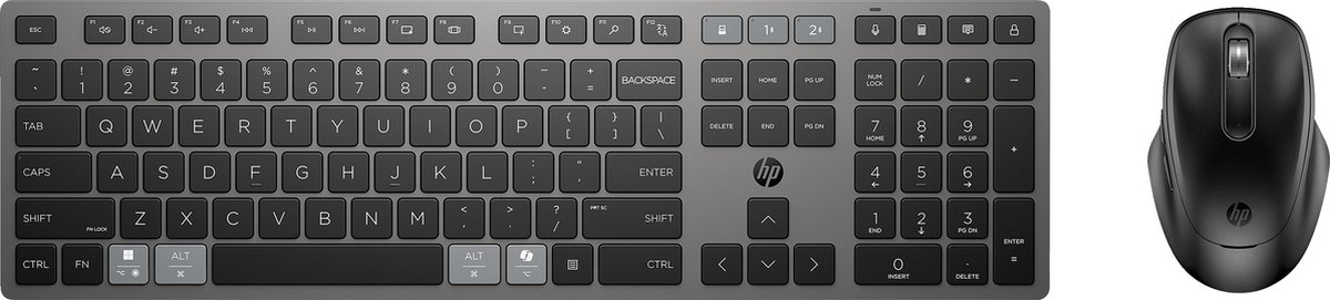 HP 720 Multi-Device Rechargeable Wireless Keyboard and Mouse Combo - AZERTY