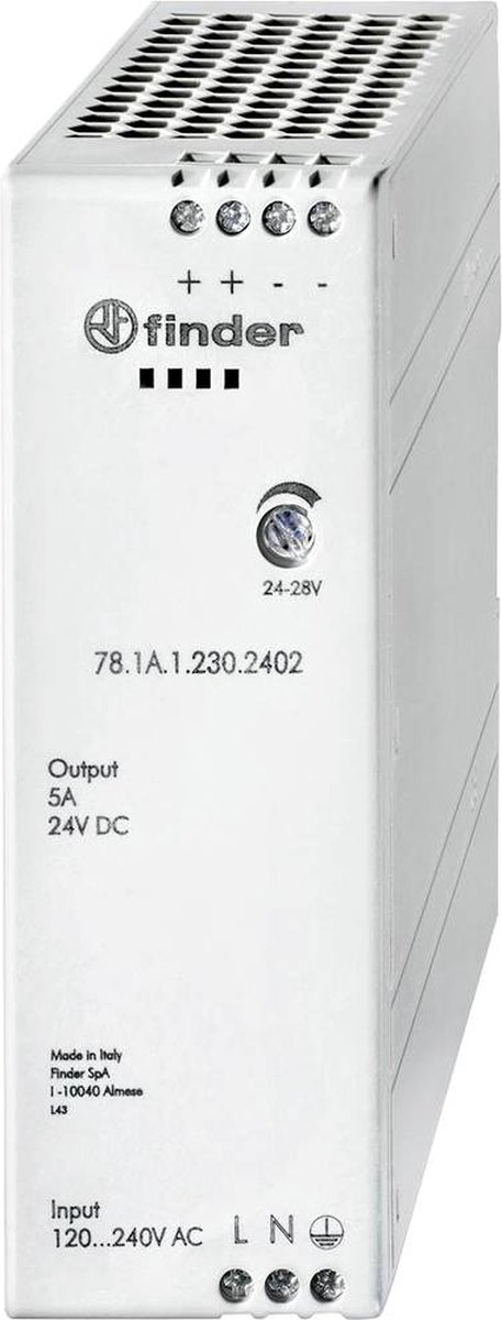 Finder 78.1A.1.230.2402 DIN-rail netvoeding 24 V/DC 5 A 120 W Inhoud: 1 stuk(s)