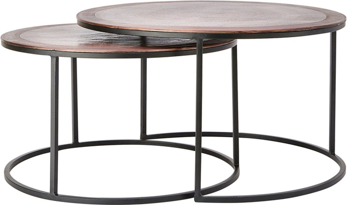 Light & Living - Salontafel TALCA - Ø75x45cm - Brons - Set van 2