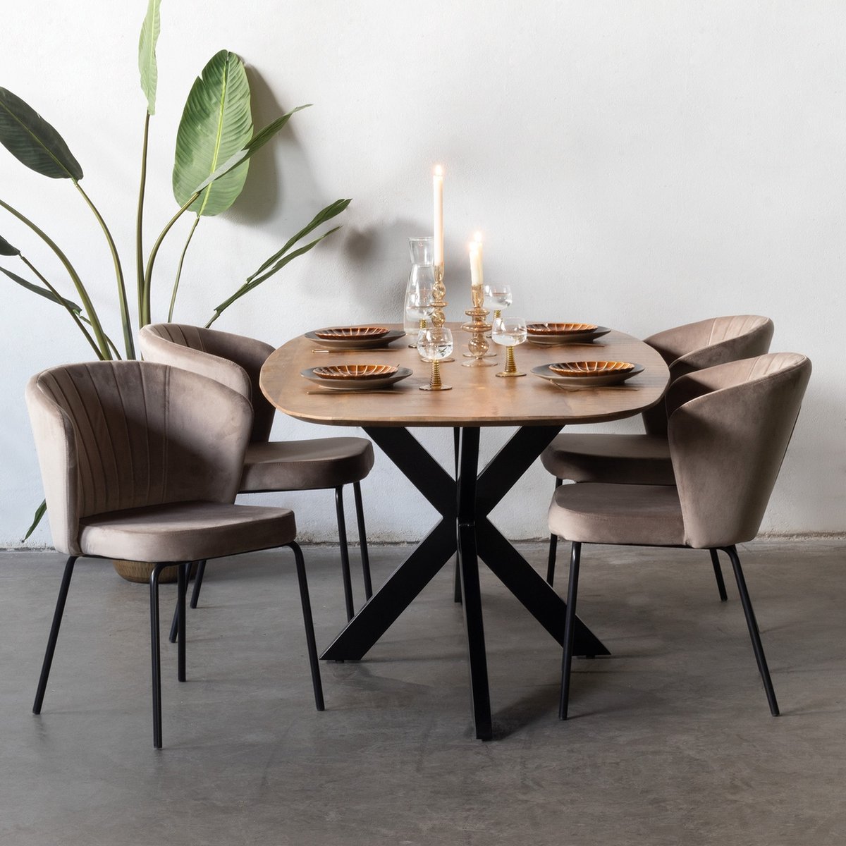 Giga Meubel - Eettafel Bruin - Deens Ovaal - 180cm - Tafel Jordan