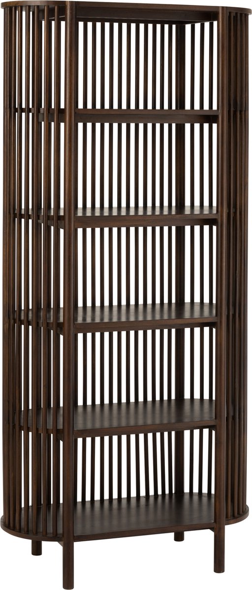 J-Line Rek Conie 5 Planken Mango Hout Donker Bruin