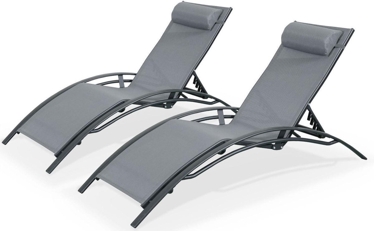 sweeek - Set van 2 aluminium ligbedden