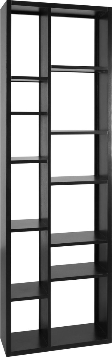 Wandkast Salma Zwart - MDF - 70x220x25cm (BxHxD)