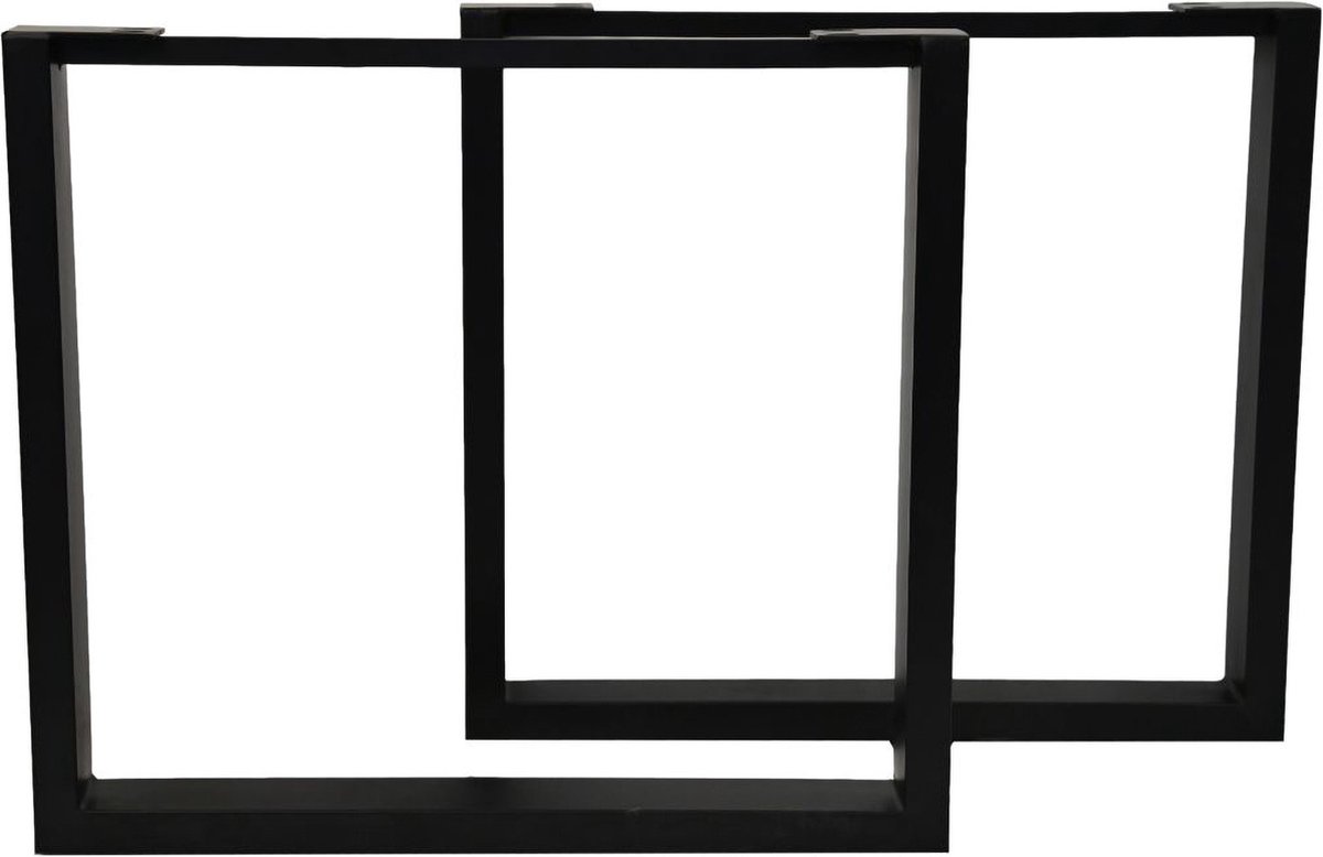 HSM - Tafelpoten - U-model - 80x10x72 cm - Zwart - metaal - Set van 2