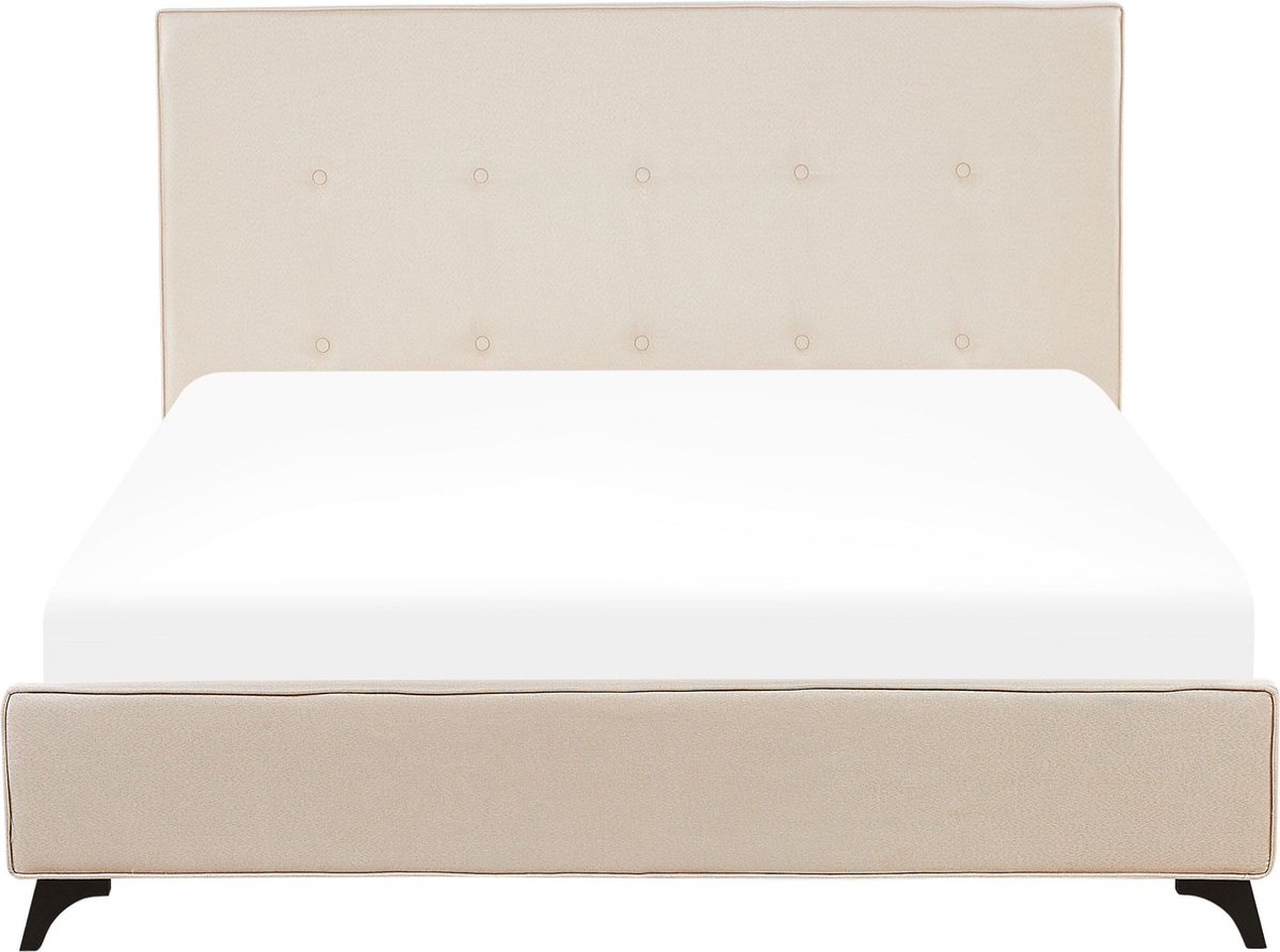Beliani-AMBASSADOR -Tweepersoonsbed-Beige-140 x 200 cm-Polyester