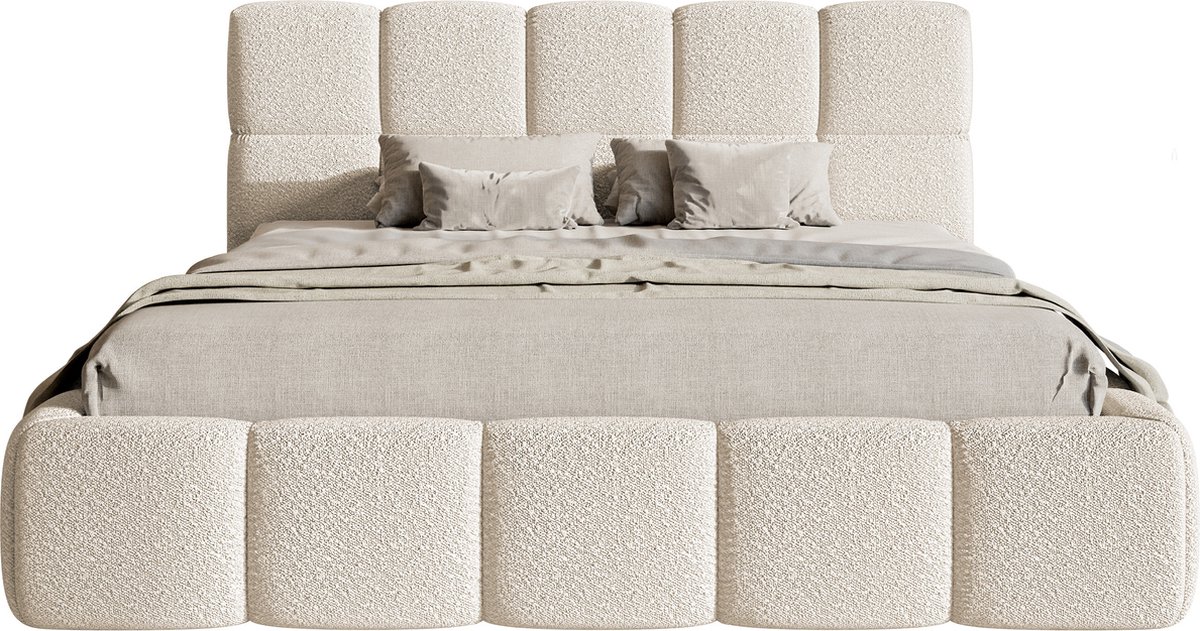 NADUVI Collection Bedframe Chloe bouclé met opbergvak 160 x 200 cm