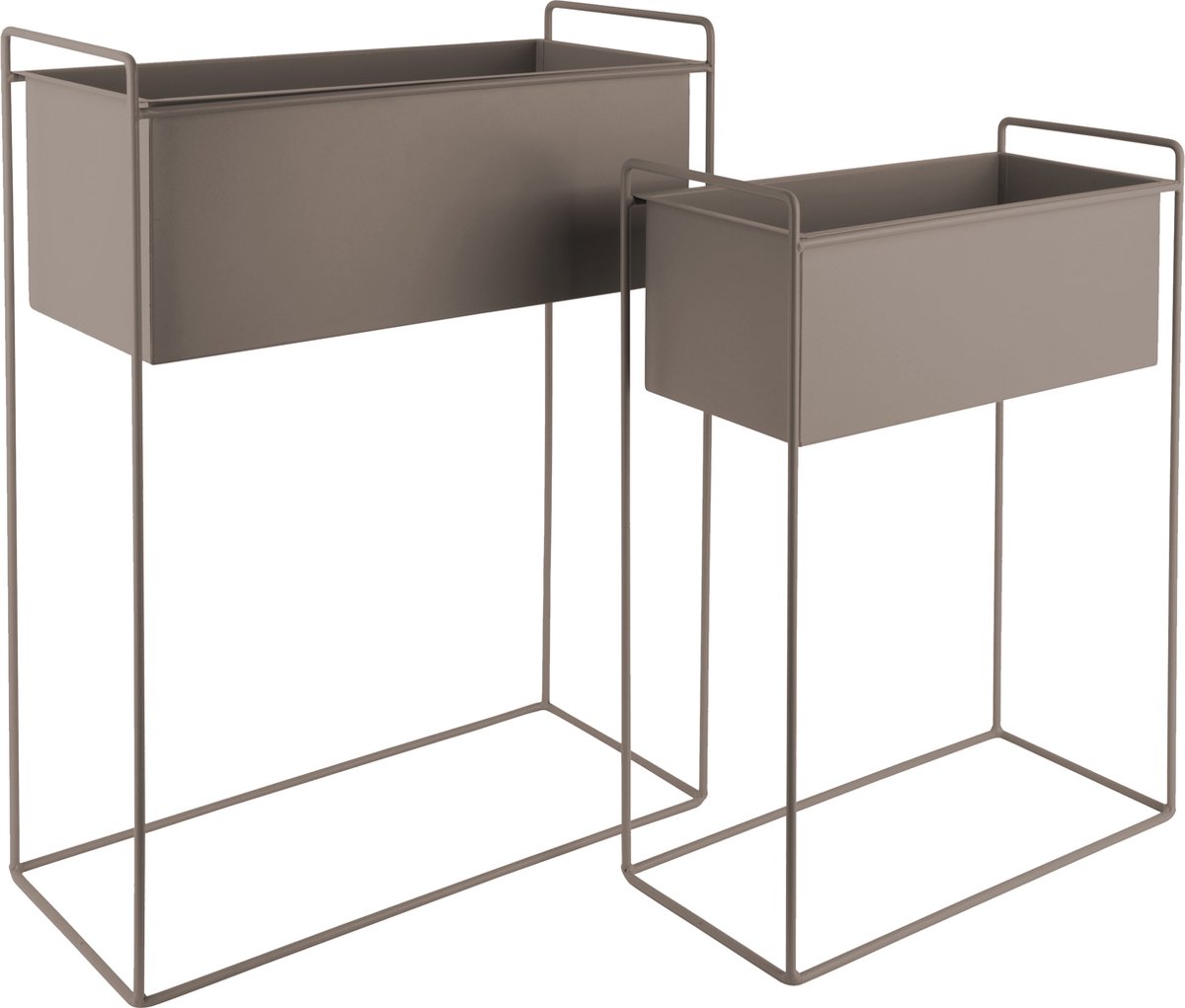 present time Bloempot set Essence Straight - Grijs - 51 x 24 x 65 cm