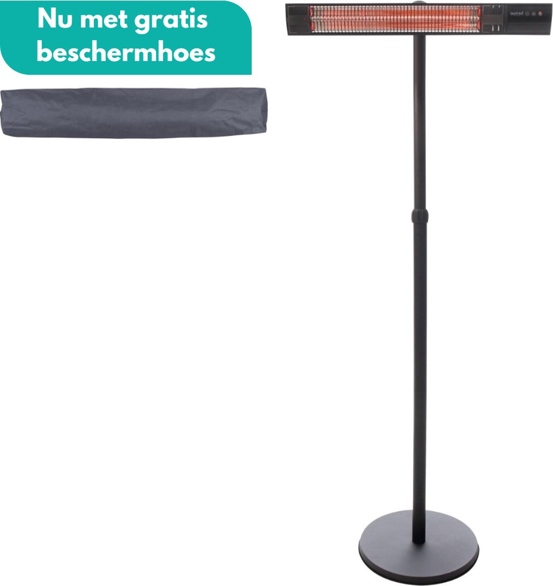 Sunred - COMBIDEAL - Heater & Hoes - Dark lijn - Zwart - Staand model