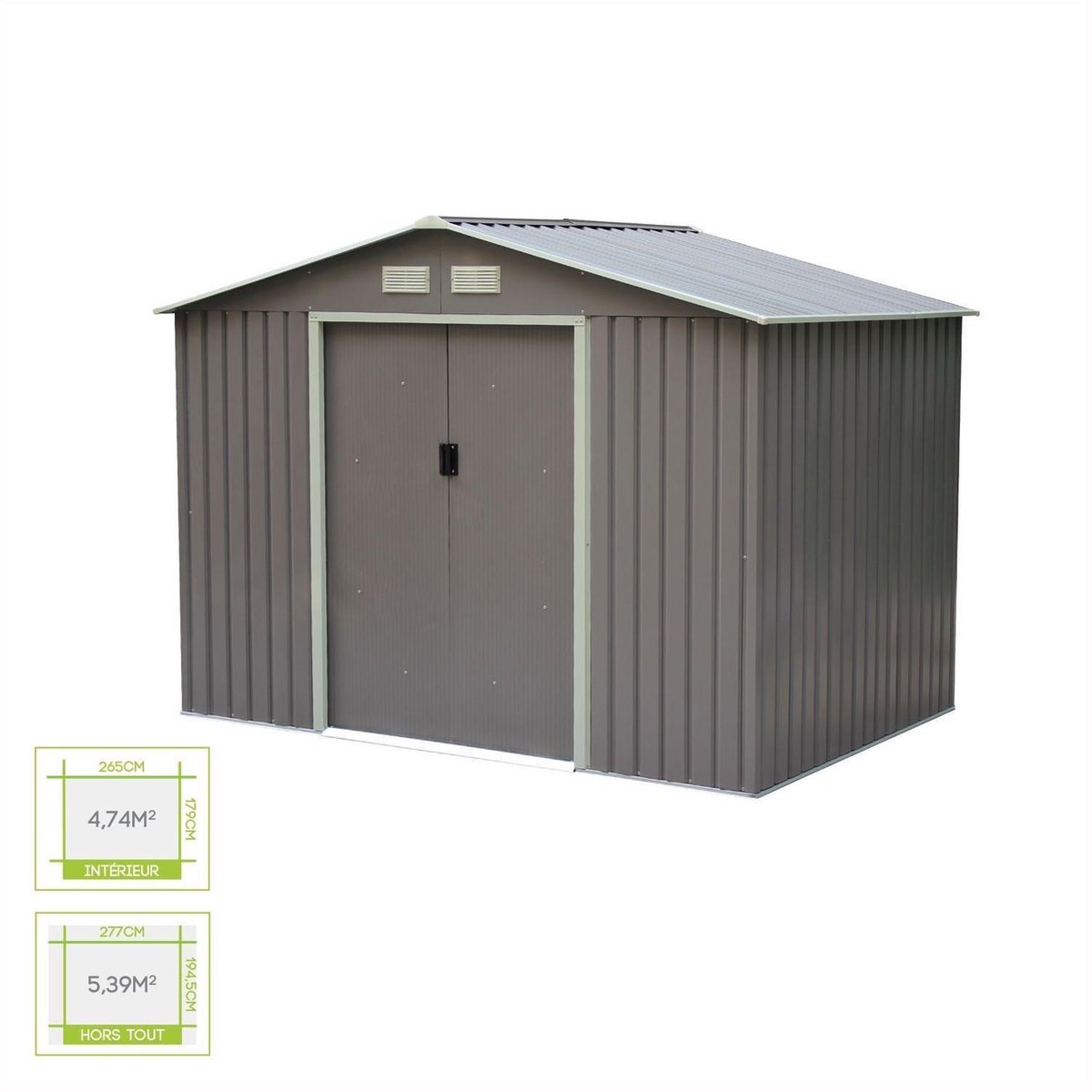 sweeek - Metalen tuinhuis 5,39m²