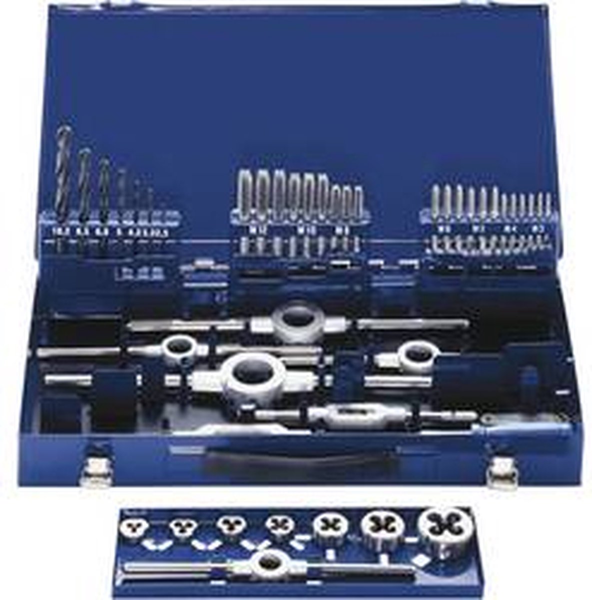 Eventus by Exact 10721 Schroefdraadsnijderset 49-delig HSS Metrisch M3, M4, M5, M6, M8, M10, M12