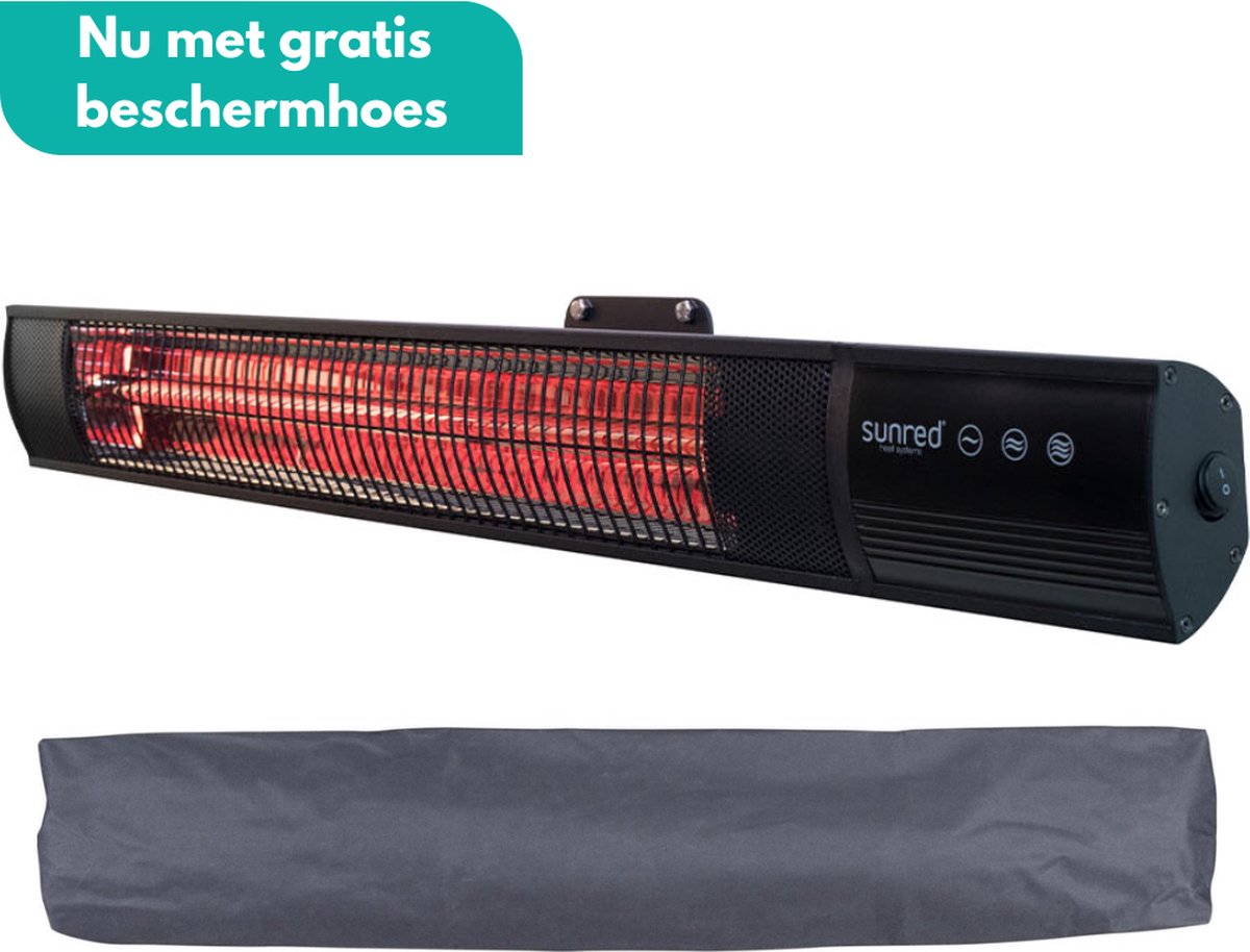 Sunred - COMBIDEAL - Heater & Hoes - Dark lijn - Zwart - Wand model -