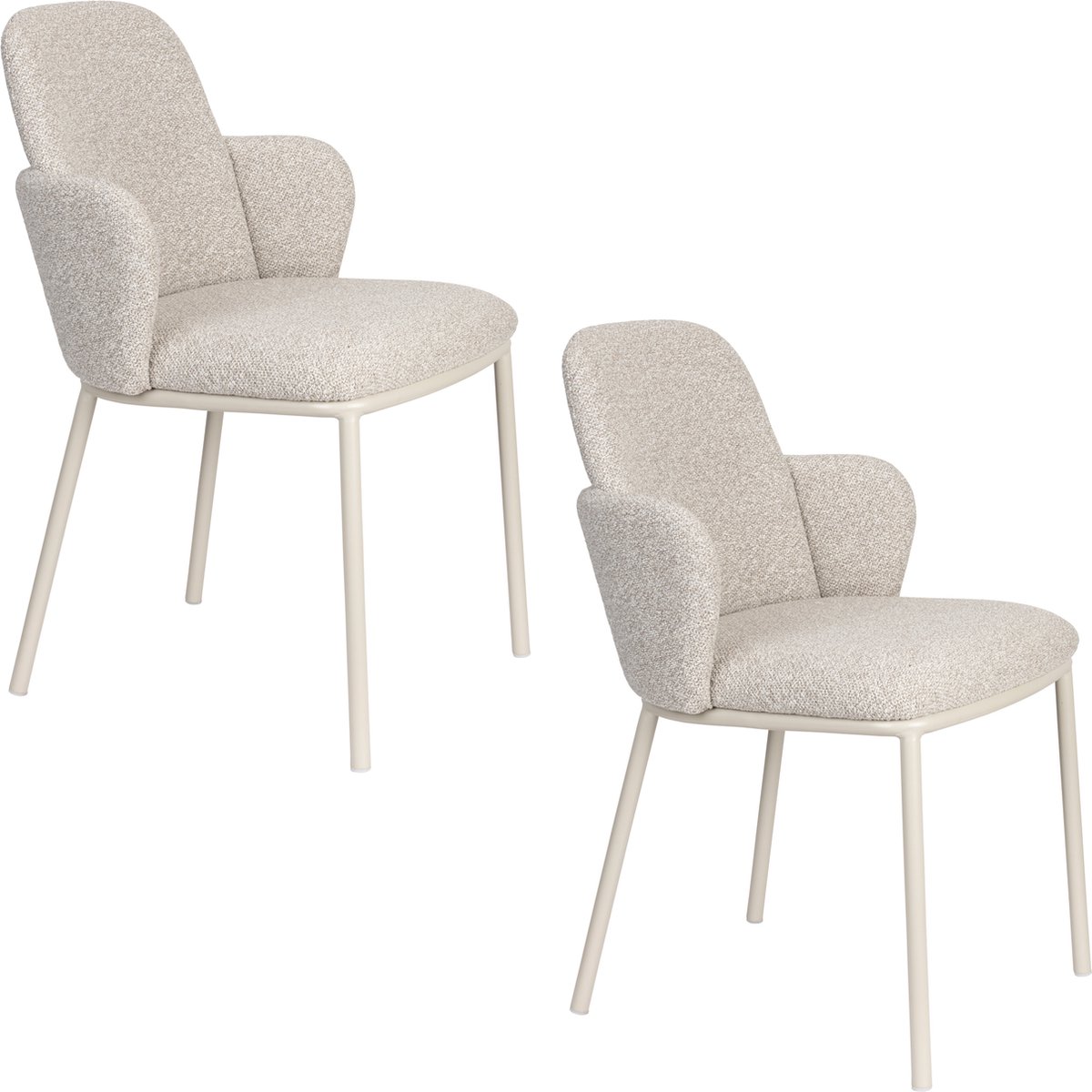 Housecraft Living Jerrico Eetkamerstoelen Licht Beige - Set van 2