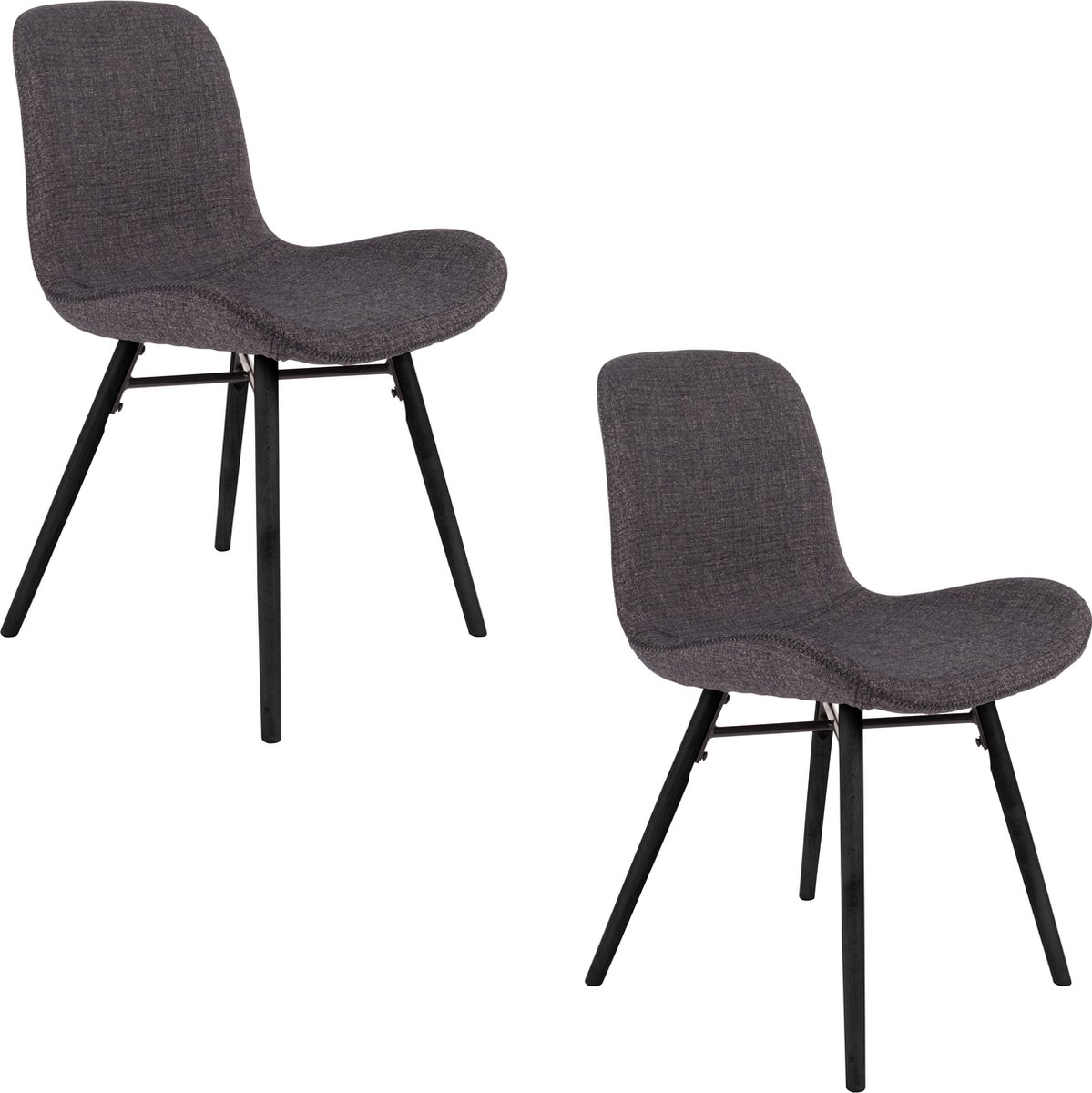 Housecraft Lester Eetkamerstoelen Antraciet - Set van 2 - Grijs