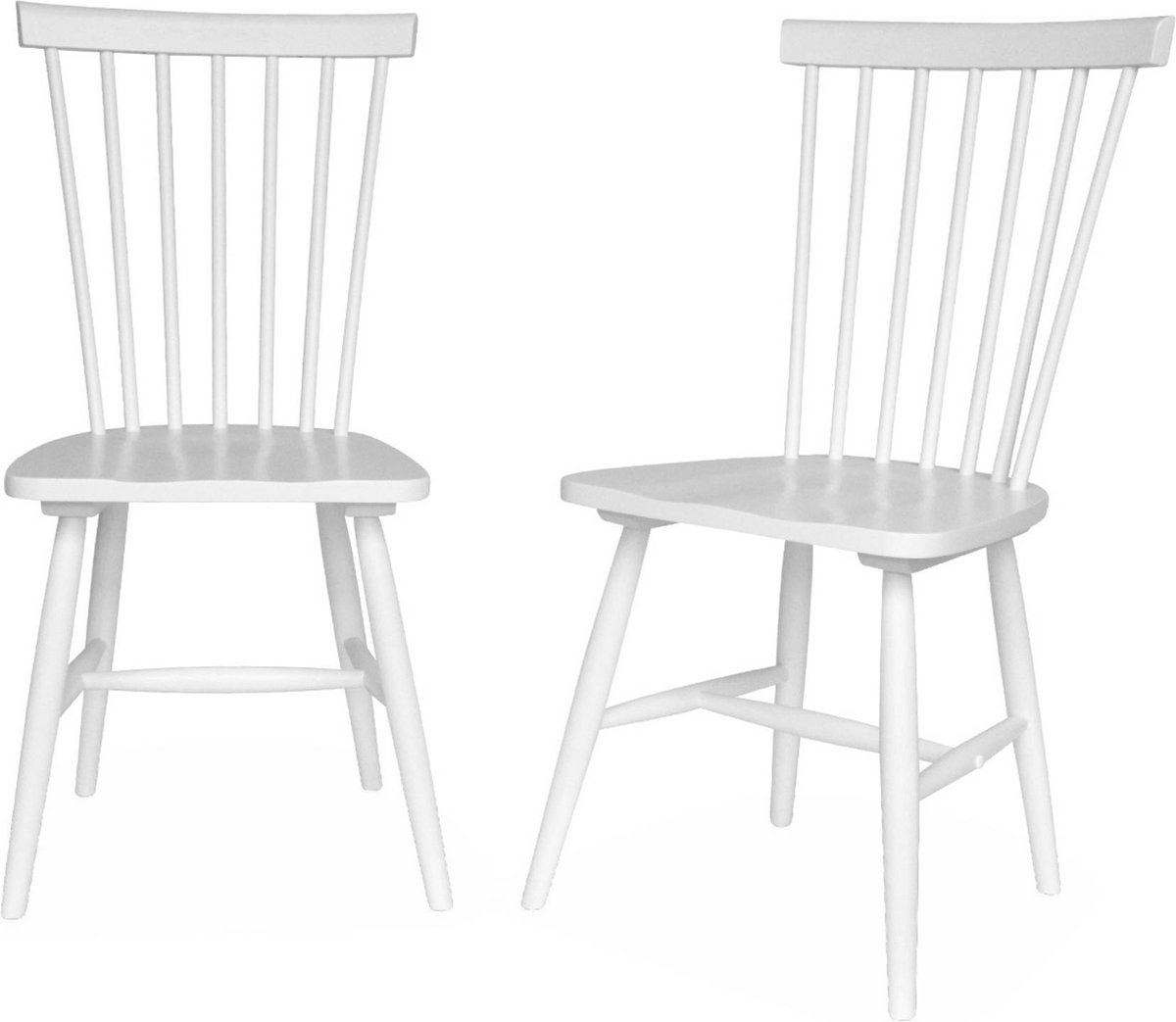 sweeek - Stoel natuurlijk rubberhout, set van 2