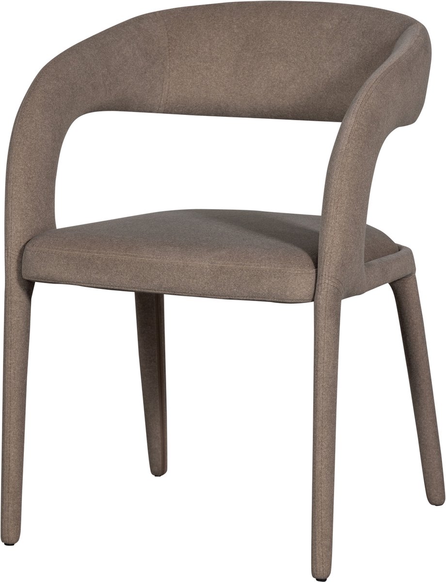 vtwonen Arms Eetkamerstoel Vilt - Bruin - 80x60x54
