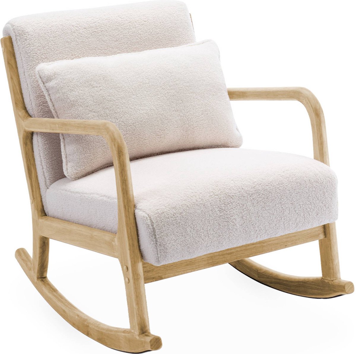 sweeek - Schommelstoel bouclé, 65.5x 87x 81.5cm
