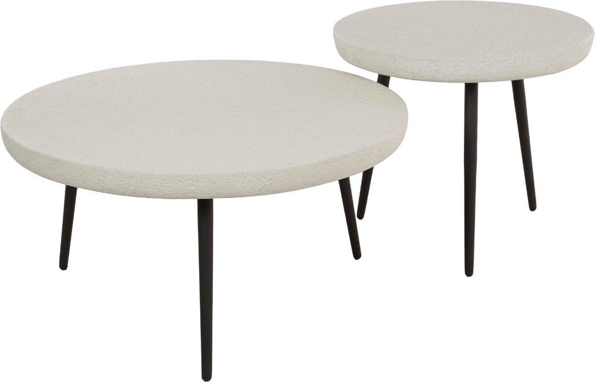 Fraaai Shana salontafel set van 2 rond - marmer composiet
