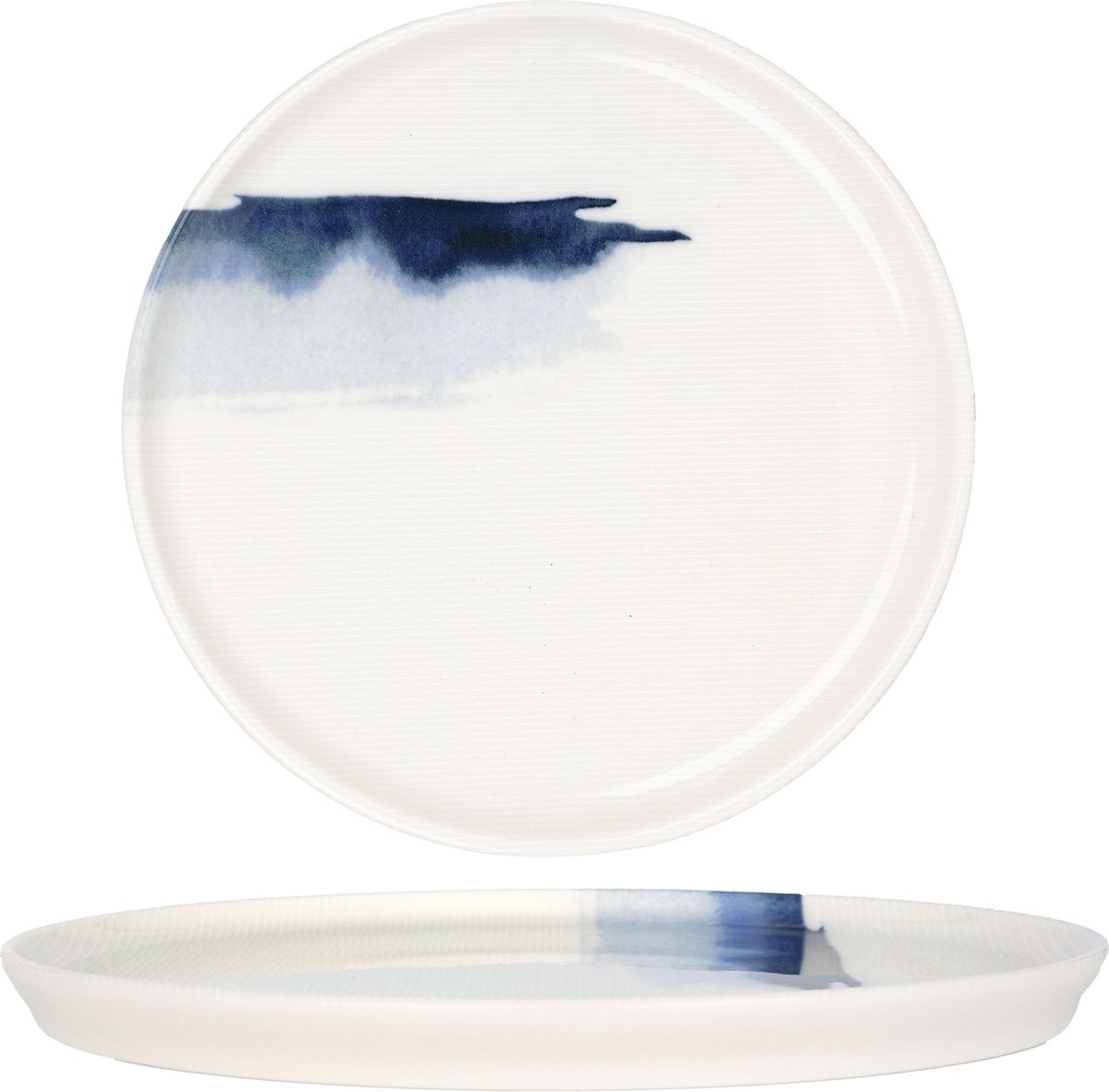 Bonna Dinerbord - Blue Wave - Porselein - 28 cm - set van 6