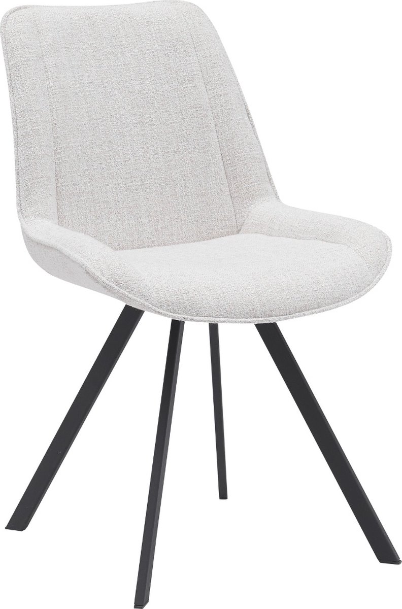 Giga Meubel - Eetkamerstoel Beige - Metaal|Stof - Mika - Set van 2