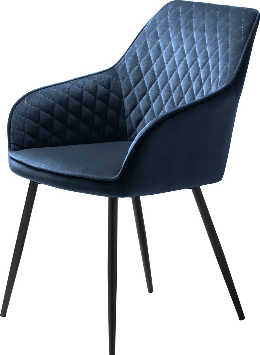 Hygge Interiors Miltona Armstoel Velvet Blauw set van 2