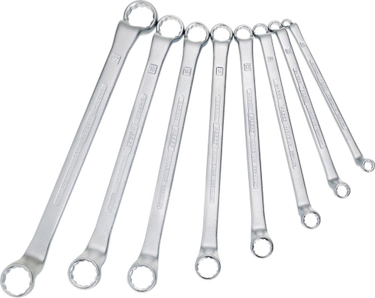 HAZET Dubbele ringsleutelset 630/8 - Buitentwaalfkant tractieprofiel - 8-delig - 6 x 7 - 21 x 22