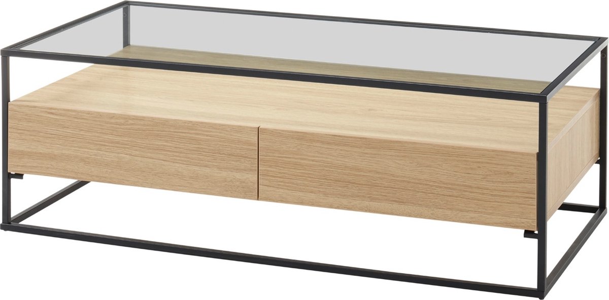 Nova Design Evora Salontafel Glas Eiken