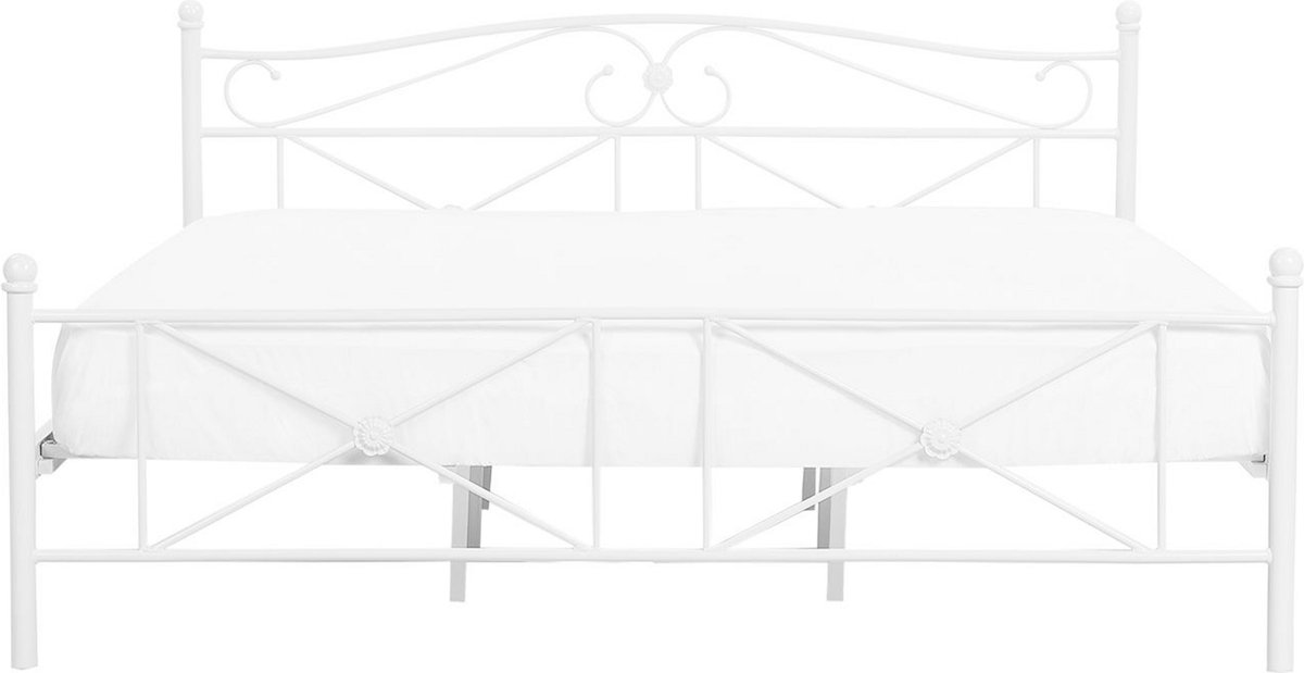 Beliani - RODEZ - Tweepersoonsbed - Wit - 160 x 200 cm - Metaal