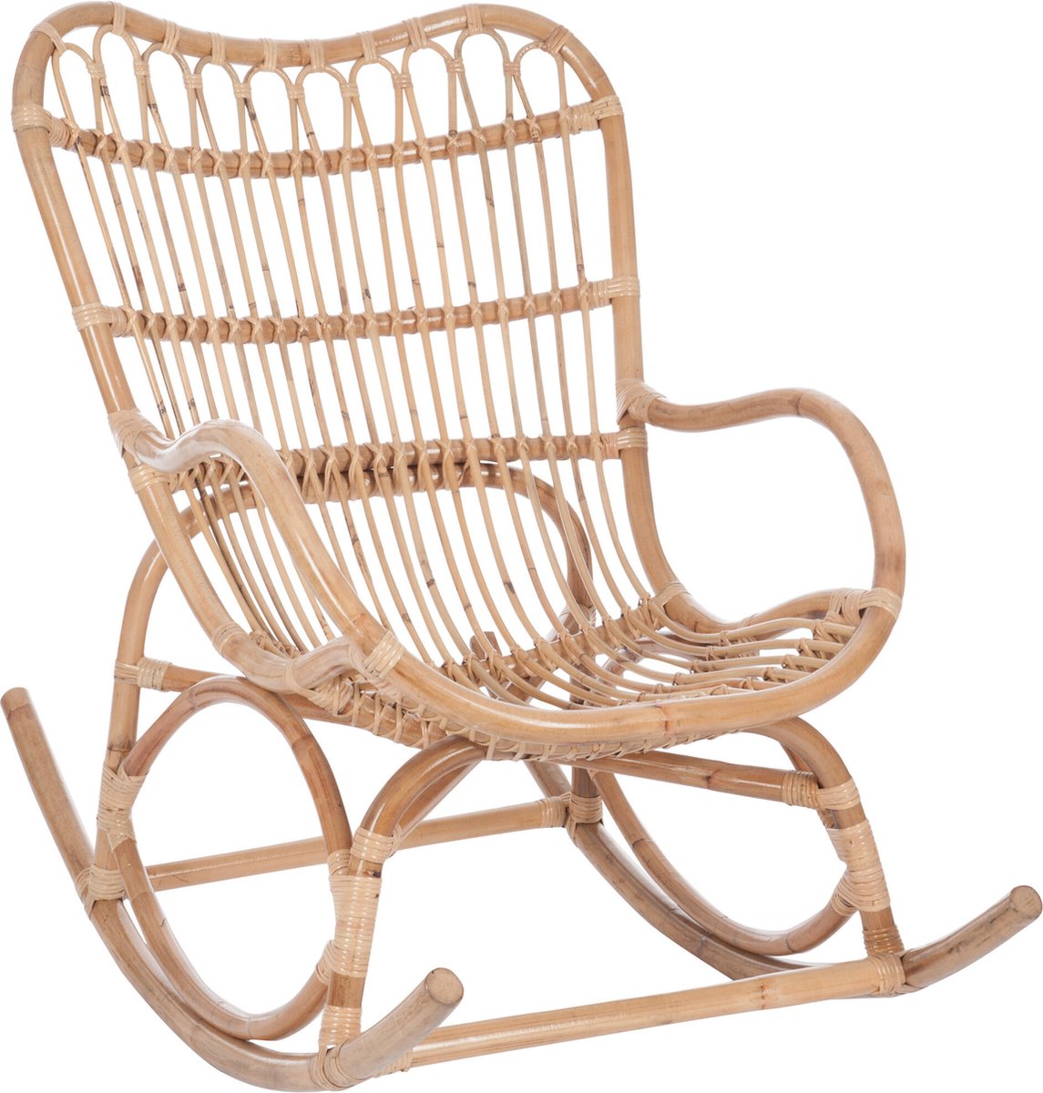 J-Line schommelstoel - rotan - naturel