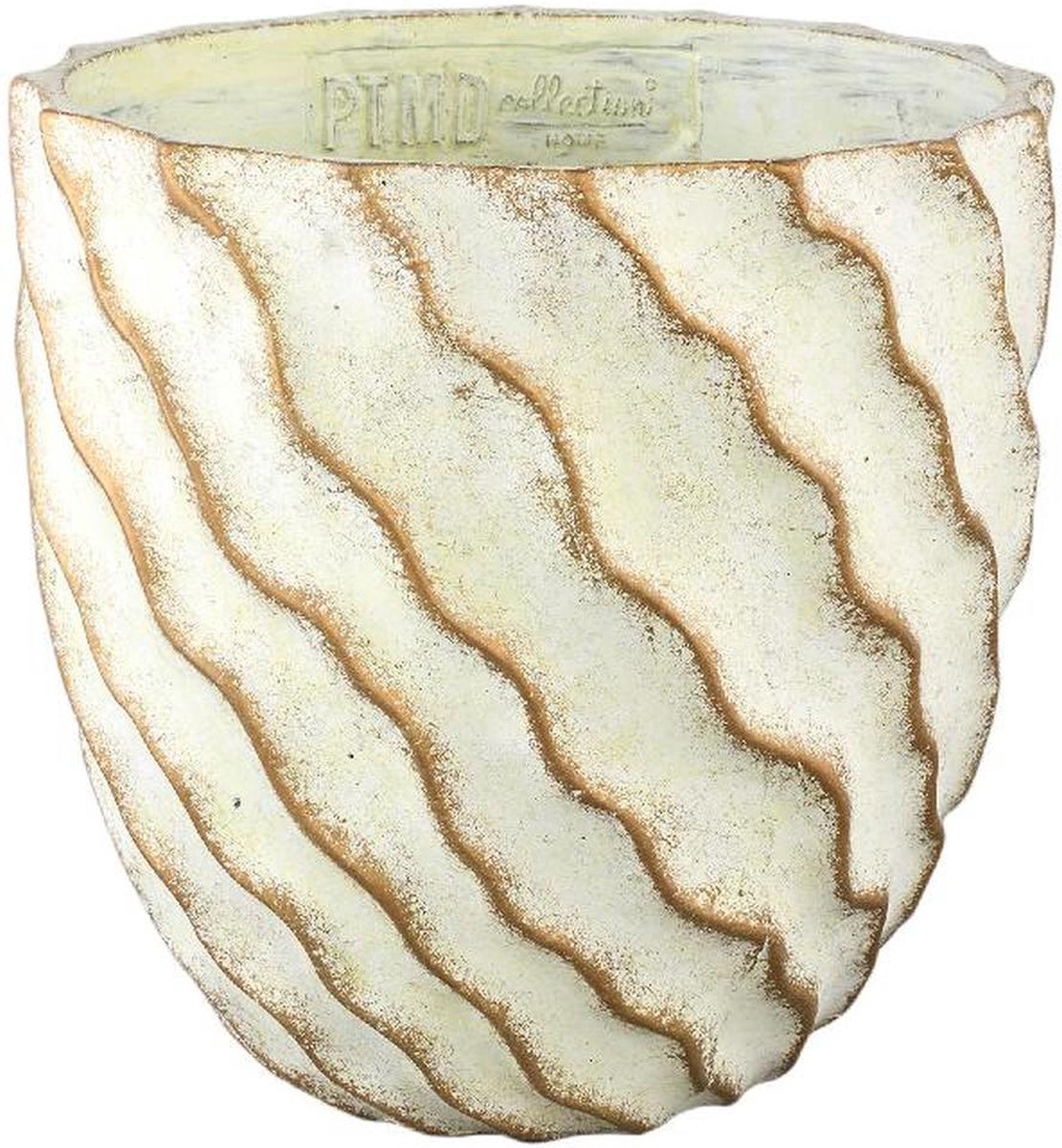 PTMD Bloempot Sharlae - 40x40x40 cm - Cement - Creme