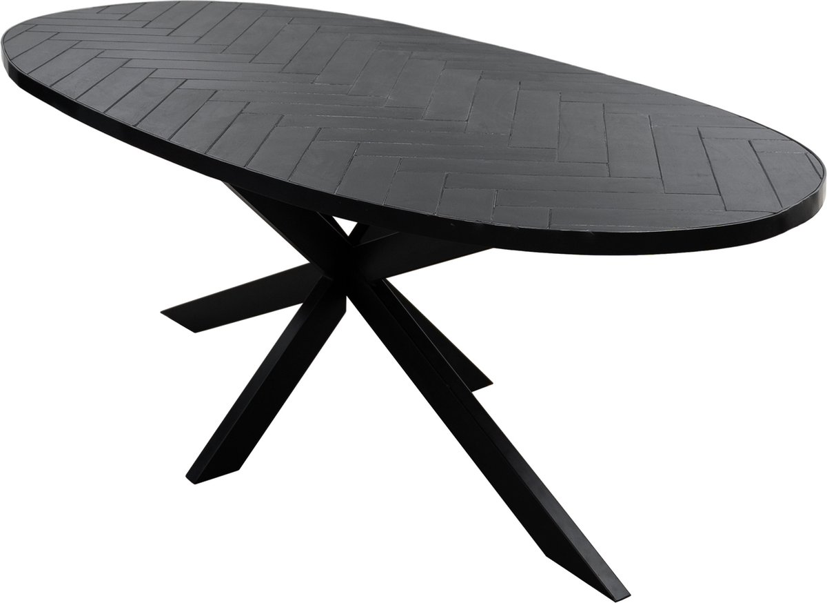 Kick eettafel Hugo Oval - 210cm - Zwart