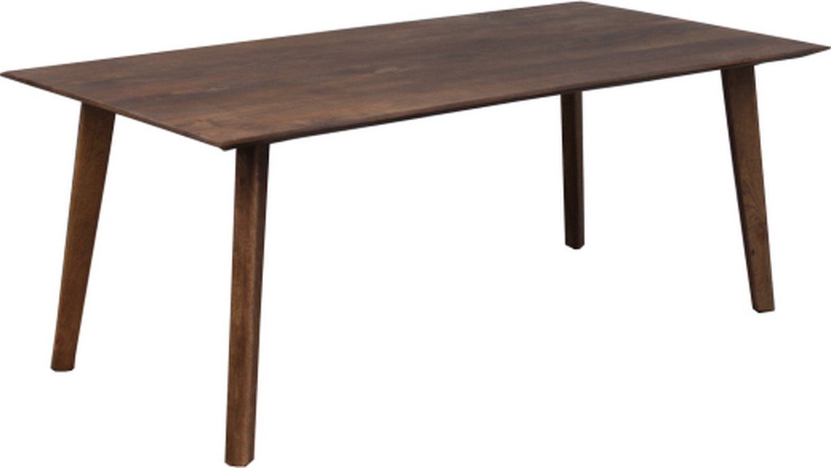 Old Inn - Eetkamertafel Mango walnoot met houten poot 200x100 cm