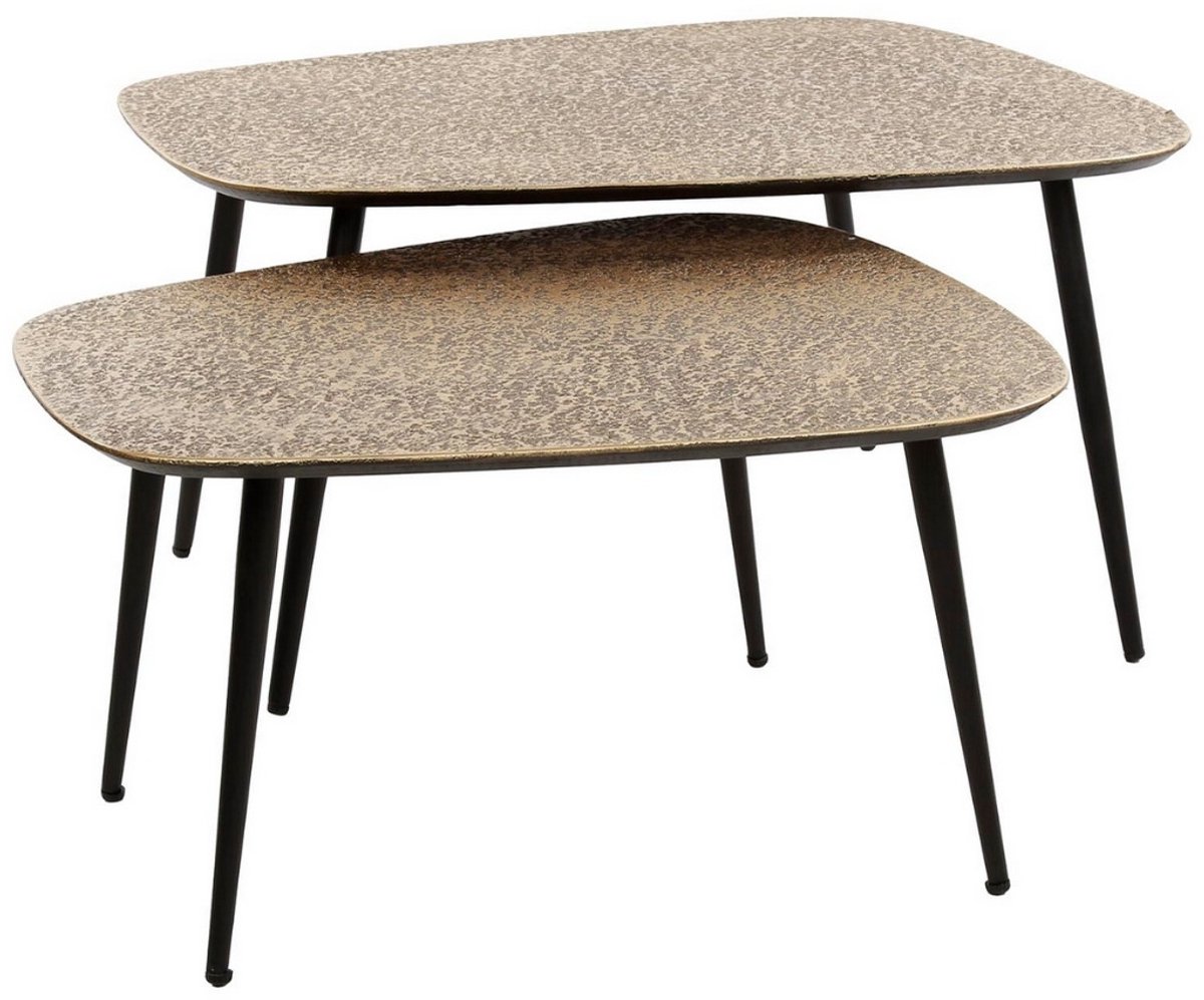 Fraaai Angela organische salontafels - set van 2 XXL metallic - antiek