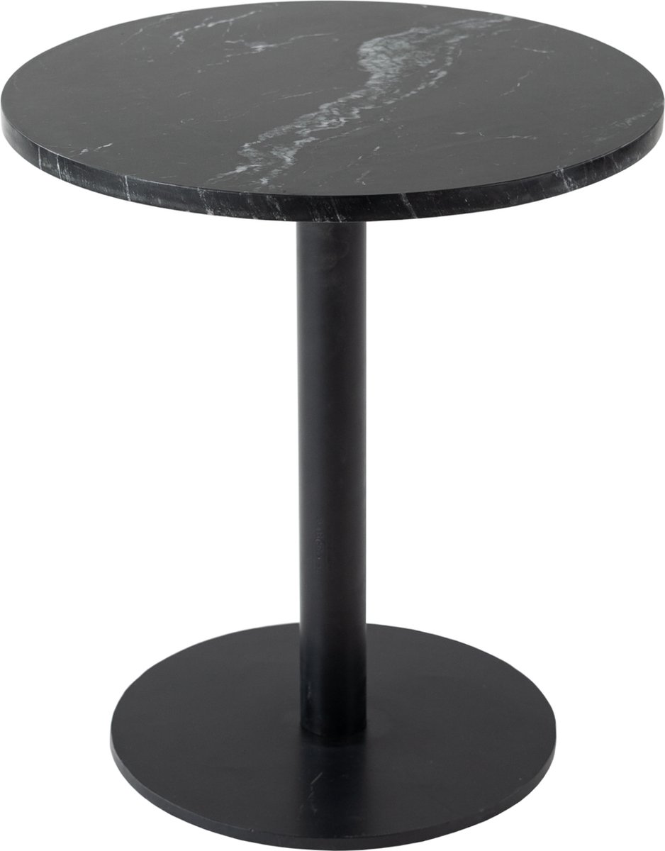 Kick bijzettafel Marble rond hoog - Zwart