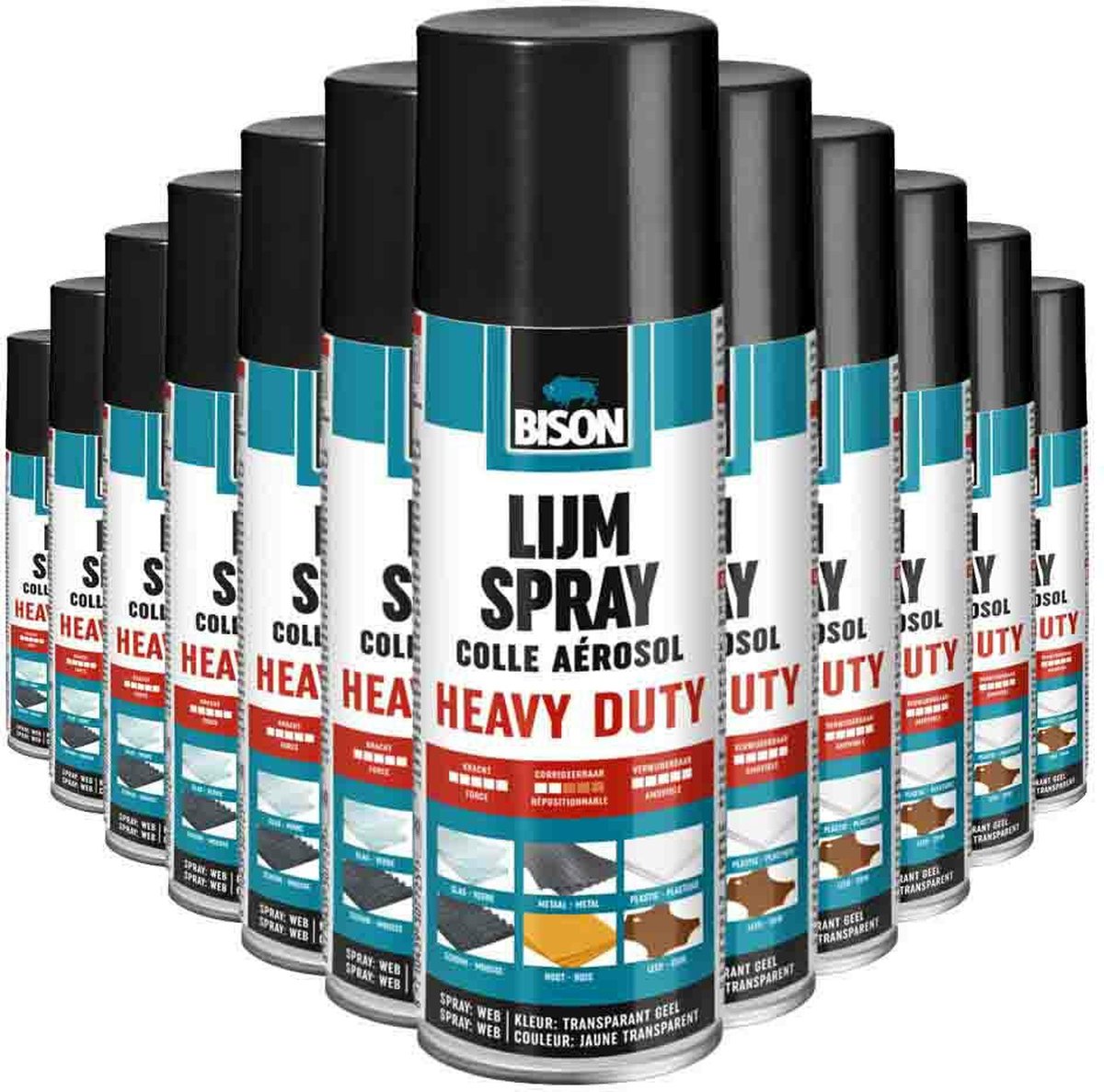 12x Bison Lijmspray Heavy Duty 500 ml