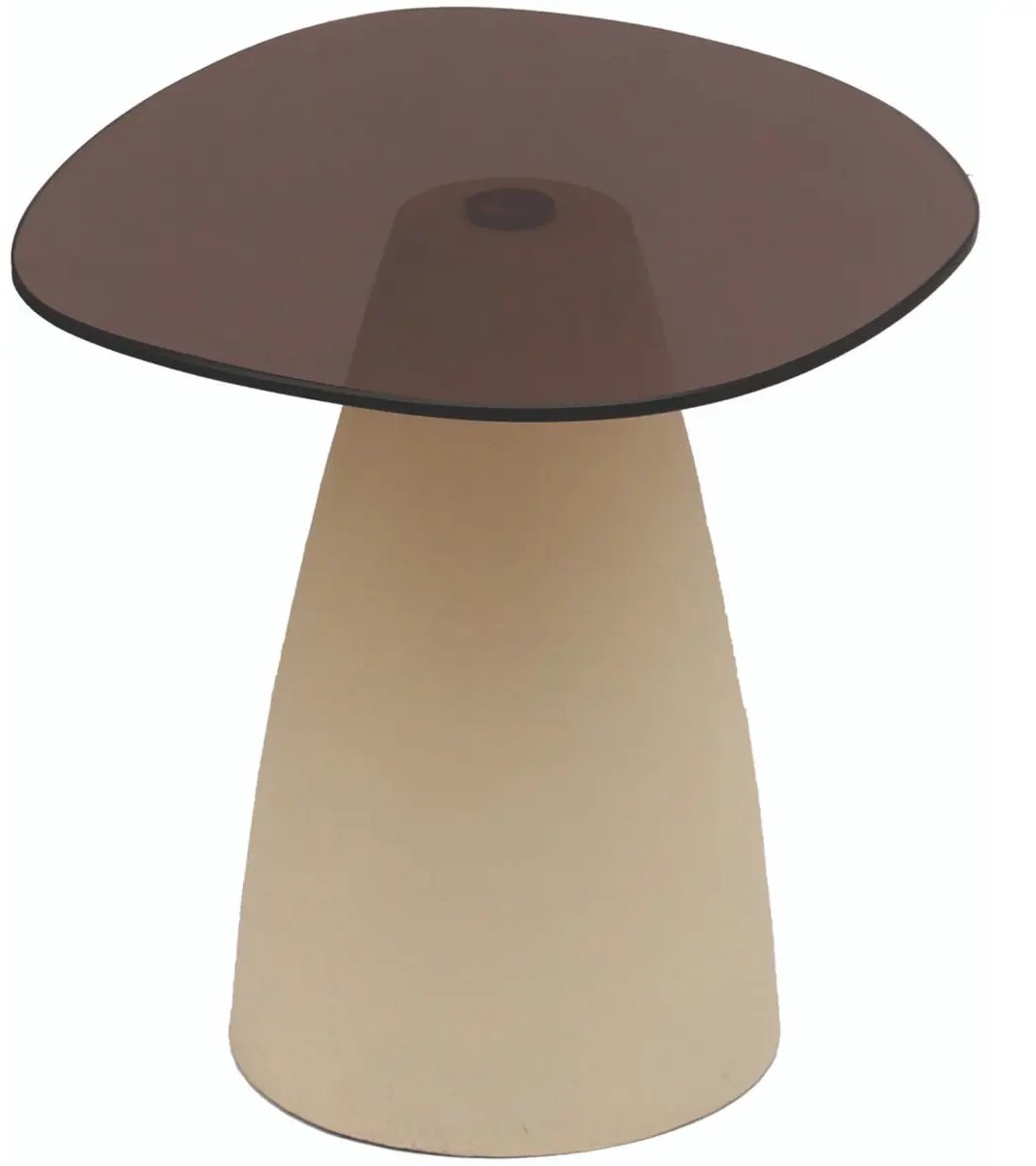 Brix - Salontafel Mylon - Beige - Glas - 50 cm