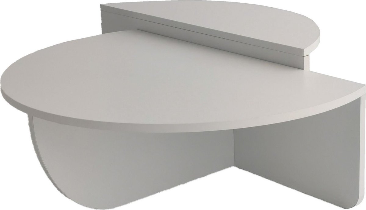 Giga Meubel - Salontafel Melamine Wit Rond - Ø90x35cm - Podium