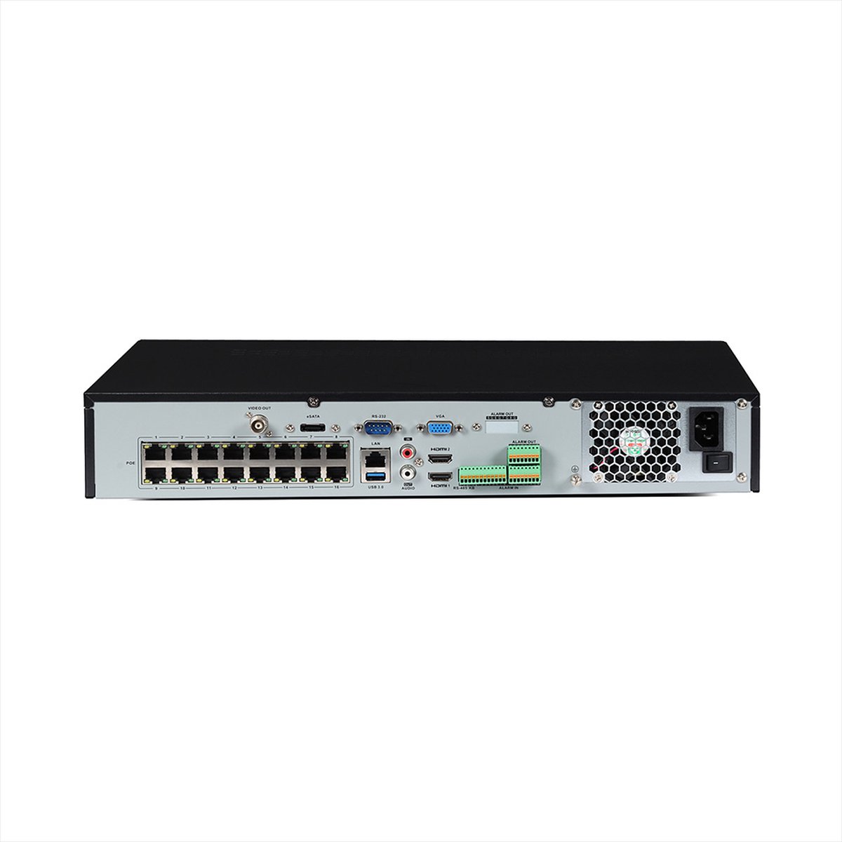 Hikvision DS-7716NXI-I4/16P/S - AcuSense -  NVR - 16 kanaals - 4K recorder -  tot 12mp - 4x SATA - 16x PoE