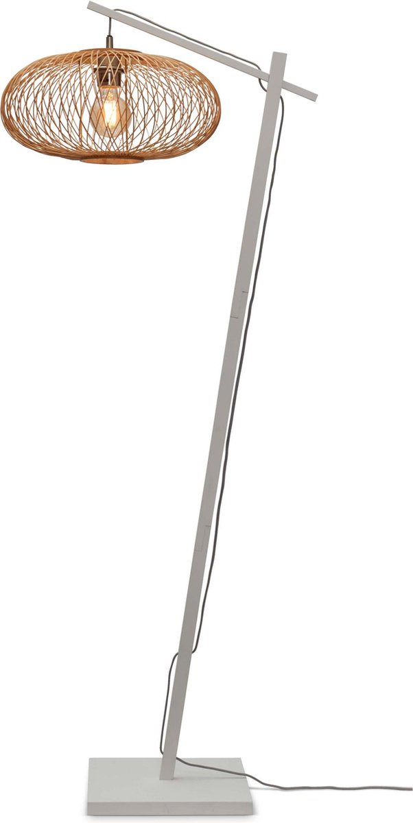 GOOD&MOJO Vloerlamp Cango - Bamboe Wit|Naturel - 62x40x150cm