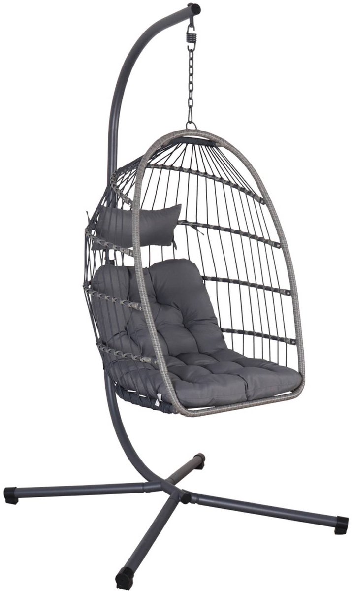sweeek - Hangend ei van aluminium, rotan, polyester