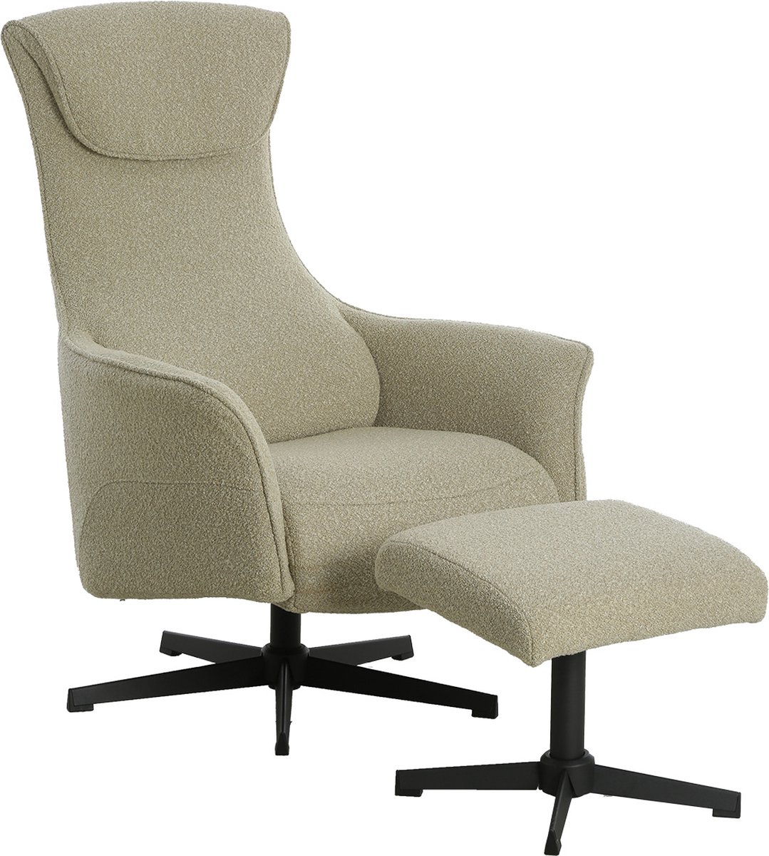 Giga Meubel - Relaxfauteuil Taupe Incl. Voetenbankje - Katie