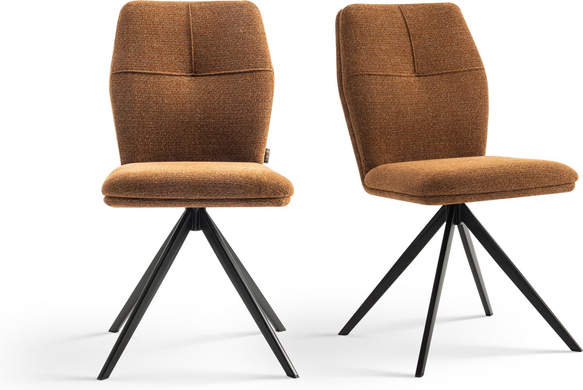 Furnihaus Eetkamerstoelen set van 2 - Emma - Oker Geel - Stof