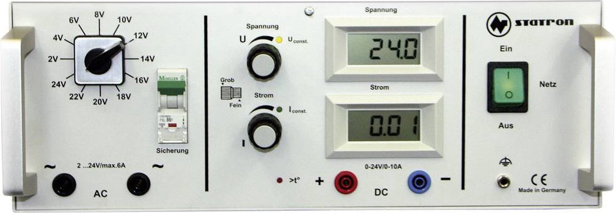 Statron 5340.6 Labvoeding, regelbaar 2 - 24 V/AC 5 A 360 W Aantal uitgangen: 2 x