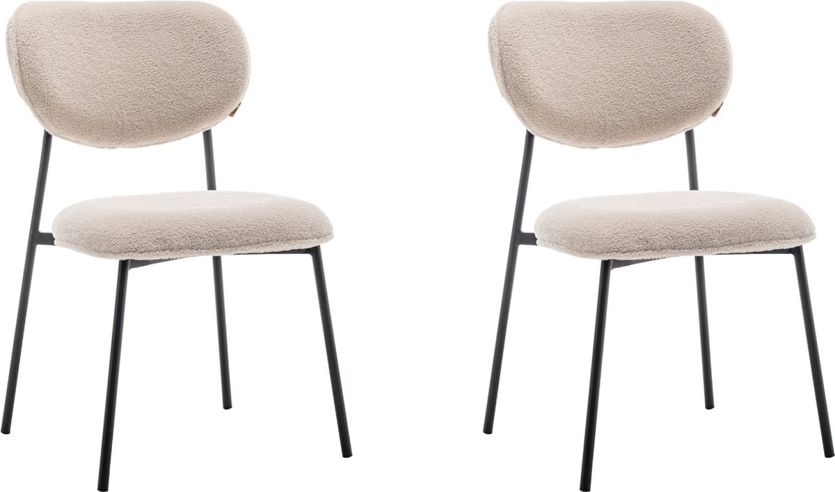Furnihaus Eetkamerstoel Amalia Teddy Beige Set van 2