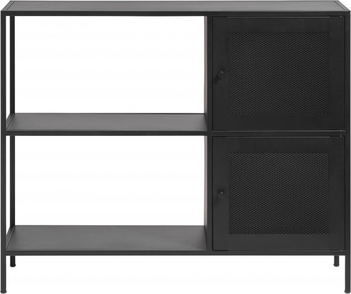 Nordic Home Sigurd metalen dressoir - 2 deurs - 100 cm - zwart