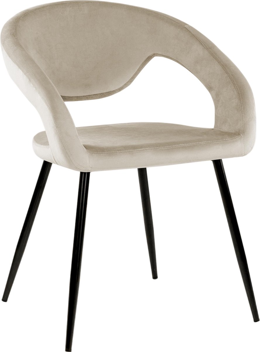 Kick eetkamerstoel Lenn Velvet - Champagne