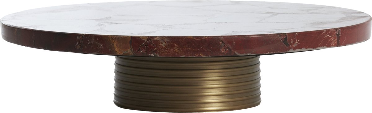 Light&living Schaal op voet Ø35x8 cm BELO rood agaat+antiek brons