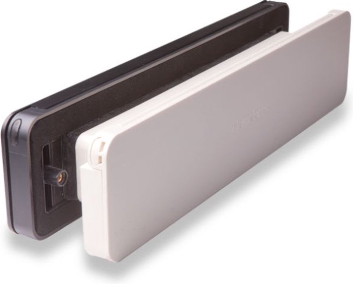 Homebox brievenbus - buitenklep zwart RAL9005 binnenklep crème wit RAL9001