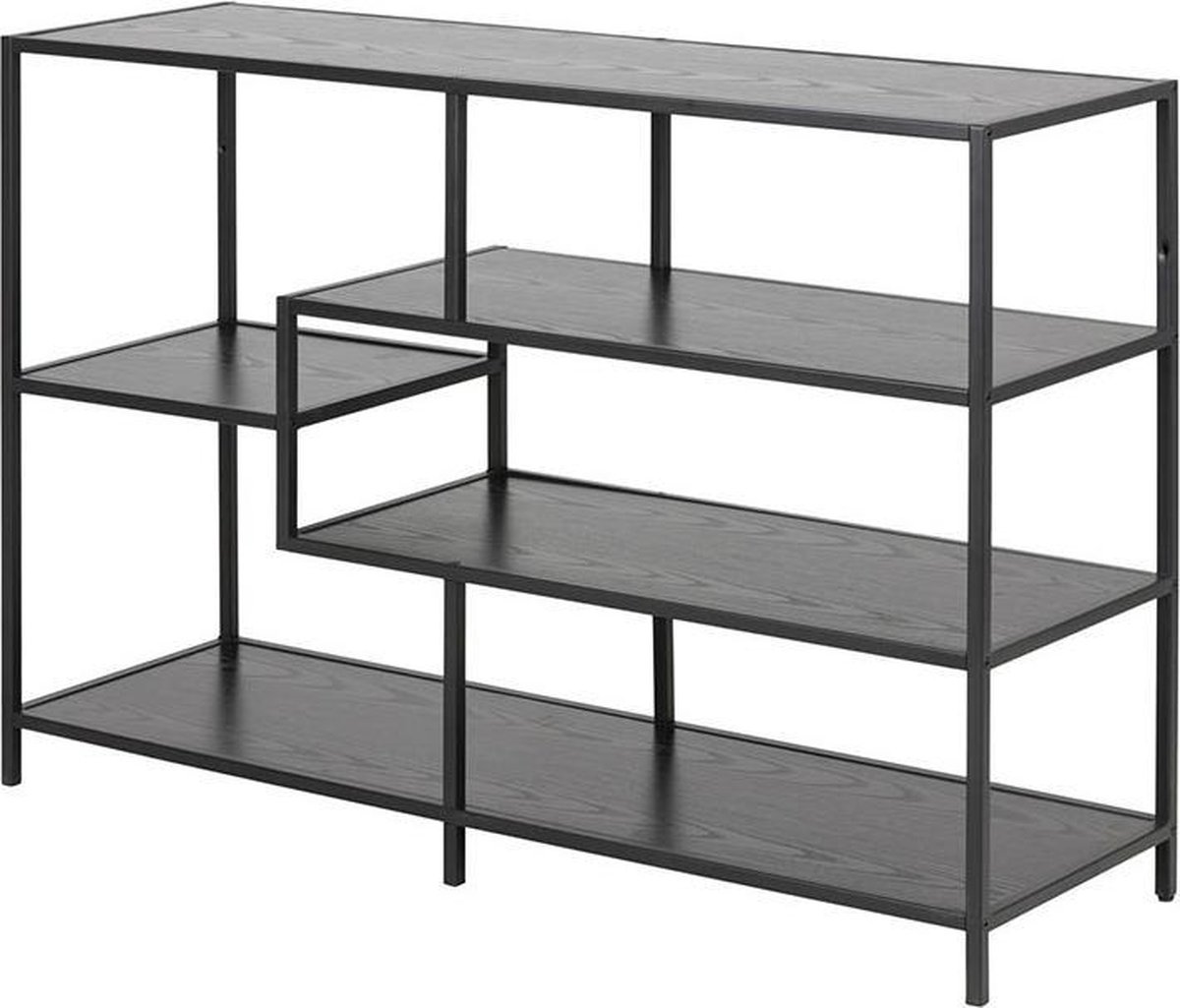 Lisomme Vic Open Kast van Metaal & Hout - B 114 cm - Zwart